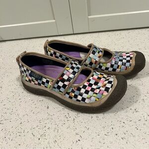 KEEN Woven Recycled Checkered Slip- On Mary Janes Womens Size 6.5